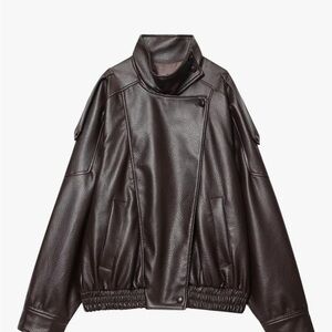Faux Brown Leather Jacket